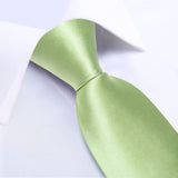 Funki Buys | Neckties | Men's 3 Pcs Green Satin Sheen Tie Set