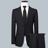 Men's High Quality 3 Pcs Formal Dress Suit - Black - 2 / 2 Pcs Suit - M (EUR XXS) - Polyester - image 40