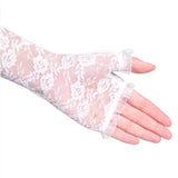 Women's Long Lace Fingerless Gloves - Black - Long Lace Gloves - One Size - Acetate - image 17