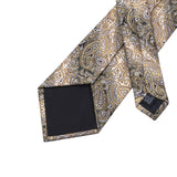 Men's 5 Pcs Floral Bronze Tie Set - Bronze - 5Pcs Set -N-0271 - One Size - Silk - image 6
