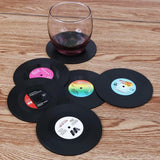 Funki Buys | Coasters | Vinyl Retro Record C... - Black - Vinyl Record Coasters / BPA Free Plastic / 4.13" x 0.98" - image 15