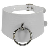 Women's Cosplay Wide Collar Choker - Grey - Circle Choker - Medium - PU Leather - image 15