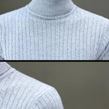 Men's High Neck Mock Neck Pullovers - Beige - Mock Neck Shirt - Asian 3XL(70-95Kg) - Polyester - image 2