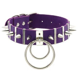 Women's Ring Collar Gothic Necklace - Purple - Ring Collar Necklace - PU Leather - image 6