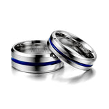 Men's Women's Titanium Blue Groove Ring - Black - Men's - 8mm Ring - 13 - Tungsten Carbide - image 5