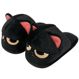 Women's Black Cat Winter Soft Slippers - Black/Red - Heel Covered Slippers - 36-37 - Plush - image 36