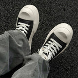 Women's Men's Platform High Top Sneakers - Black - Platform Sneakers - 46 B - Canvas - image 13