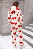 Sleepwear Women's Heart Zip Up Onesee - Deep Red - Onesee - XL - Plush - image 2