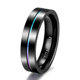 Men's Women's Titanium Rainbow Rings - Black - 5mm Black Rainbow Ring - 13 - Tungsten Carbide - image 18