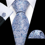 Funki Buys | Neckties | Men's 3 Pcs Blue Formal Silk Tie Set