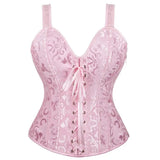 Women's Satin Shoulder Straps Corsets - Black - Corset - 6XL - Polyester - image 4