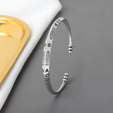 Men's Women's Fish Symbol Bangle - Silver - Unisex Bracelet - Adjustable - Alloy/Silver Plated - image 6