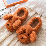 Women's Fluffy Cartoon Dog Fur Slippers - Beige - Dog Slippers - XXL - Plush - image 32