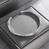 Men's Women's Geometric Bangle - Silver - Adjustable - Alloy/Silver Plated - image 8