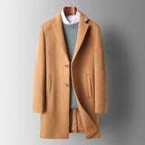 Men's Luxury Wool Blend Trench Coats - Tan / Trench Coat - 4XL - Polyester - image 28