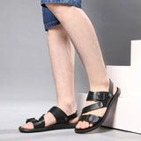 Men's Summer Fashion Leather Sandals - Brown - Sandals - 48 B - PU Leather - image 21