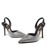 Women's Metallic Beaded High Slingbacks - Gold - 1 6129 / Slingbacks - 42 B - PU Leather - image 11