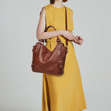 Handbags Women's Fashion Tote Bags - Brown - 1 - Handbag + Purse - Medium - PU Leather - image 37