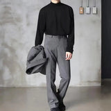 Men's Thin Lightweight Mock Turtleneck - Black - Lightweight Sweater - 4XL - Polyester - image 5