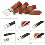 Men's Genuine Leather Reversible Belt - Brown/Black - Men's Belt - 105cm (Waist 90cm) - Genuine Leather - image 18