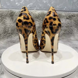 Women's Patent Leather Leopard Stilettos - Leopard - 12cm - 46 B - Genuine Patent Leather - image 8