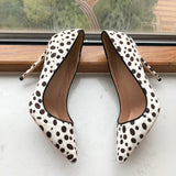 Women's White Black Spotted Heels - White/Black - 1 / 12cm Heel - 46 B - Patent Leather - image 11