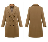 Women's Long Slim Wool Blend Coat - Red - Double Breasted Coat - 6XL - Wool Blend - image 16