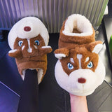 Unisex Alaskan Dog Slippers - Dark Gray - Slipper - 44-45 - Plush - image 17
