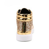 Men's Women's Bling Lace Up Sneakers - Gold - Bling Sneakers - 9.5 B - PU Leather - image 19