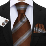 Funki Buys | Neckties | Men's 3 Pcs Striped Jacquard Tie Set