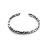 Men's Women's Nordic Twisted Bangle - Silver - AL20539 - Adjustable - Alloy/Silver Plated - image 2