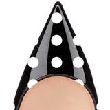 Women's PU Leather Polka Dot Heels - Black - 1 / 12cm Heel - 46 B - Silk/Leather - image 9