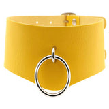 Women's Cosplay Wide Collar Choker - Yellow - Circle Choker - Medium - PU Leather - image 16