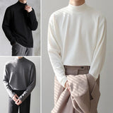 Men's Thin Lightweight Mock Turtleneck - Black - Lightweight Sweater - 4XL - Polyester - image 27