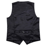 Men's 4 Pcs Luxury Silver Vest Tie Set - Silver -4Pcs Set -M-0103 - XXXL - Silk - image 7