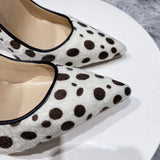 Women's White Black Spotted Heels - White/Black - 1 / 12cm Heel - 46 B - Patent Leather - image 16