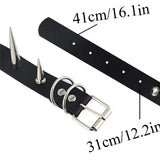 Women's Punk Spike Collar Necklace - Black - Spike Collar Necklace - PU Leather - image 8
