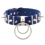 Women's Ring Collar Gothic Necklace - Navy - Ring Collar Necklace - PU Leather - image 7