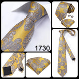 Men's 3 Pcs Classic Yellow Gold Tie Sets - Gold - C-3053 - One Size - Silk - image 40