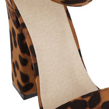 Women's High Leopard Print Platform Sandals - Leopard Pattern - Beige Brown - 44 B - PU Suede Leather - image 26