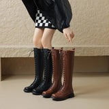 Women's Real Leather Lace Up Riding Boot - Brown - 1 / Short Plush - 10.5 B - Genuine Leather - image 15
