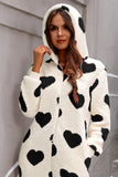 Sleepwear Women's Heart Zip Up Onesee - Deep Red - Onesee - XL - Plush - image 4