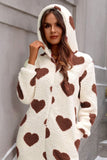 Sleepwear Women's Heart Zip Up Onesee - Deep Red - Onesee - XL - Plush - image 7