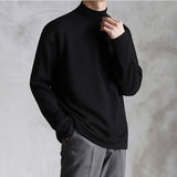 Men's Thin Lightweight Mock Turtleneck - Black - Lightweight Sweater - 4XL - Polyester - image 33