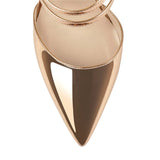 Women's Luxury 4 Strap Stiletto Sandals - Gold - Formal Shoes - 45 B - PU Leather - image 5