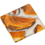 Elegant Pine Wood Resin Drink Coasters 6 Pcs - Brown - Square 6 Pcs Set + Base - Medium - Pine Resin - image 7