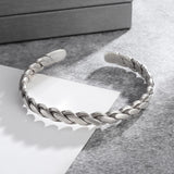Men's Women's Nordic Twist Bracelet - Silver - AL20552 - Adjustable - Alloy/Silver Plated - image 14