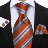Funki Buys | Neckties | Men's 3 Pcs Striped Jacquard Tie Set