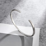 Men's Women's Geometric Bangle - Silver - Adjustable - Alloy/Silver Plated - image 15