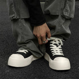 Women's Men's Platform High Top Sneakers - Black - Platform Sneakers - 46 B - Canvas - image 15